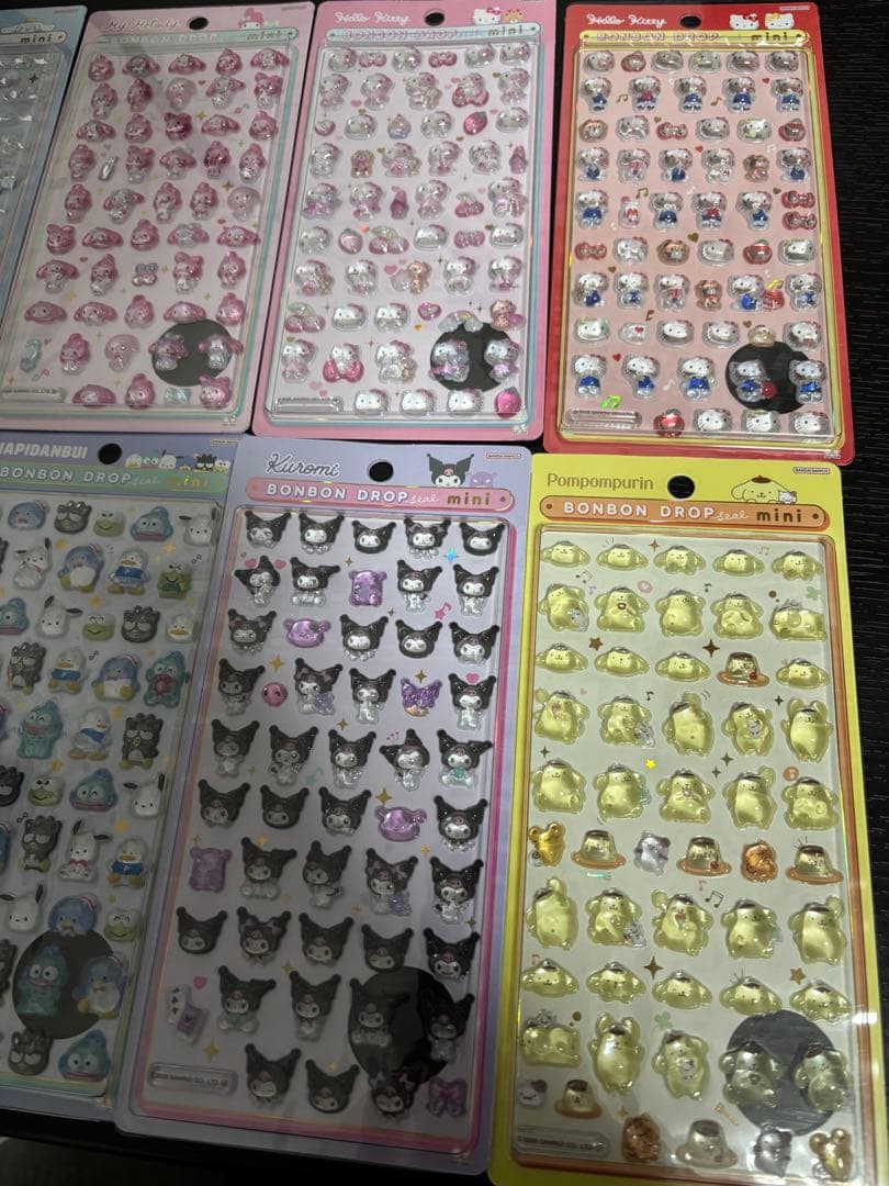 <国内正規品> サンリオ ボンボンドロップシールmini 8枚コンプリートセット