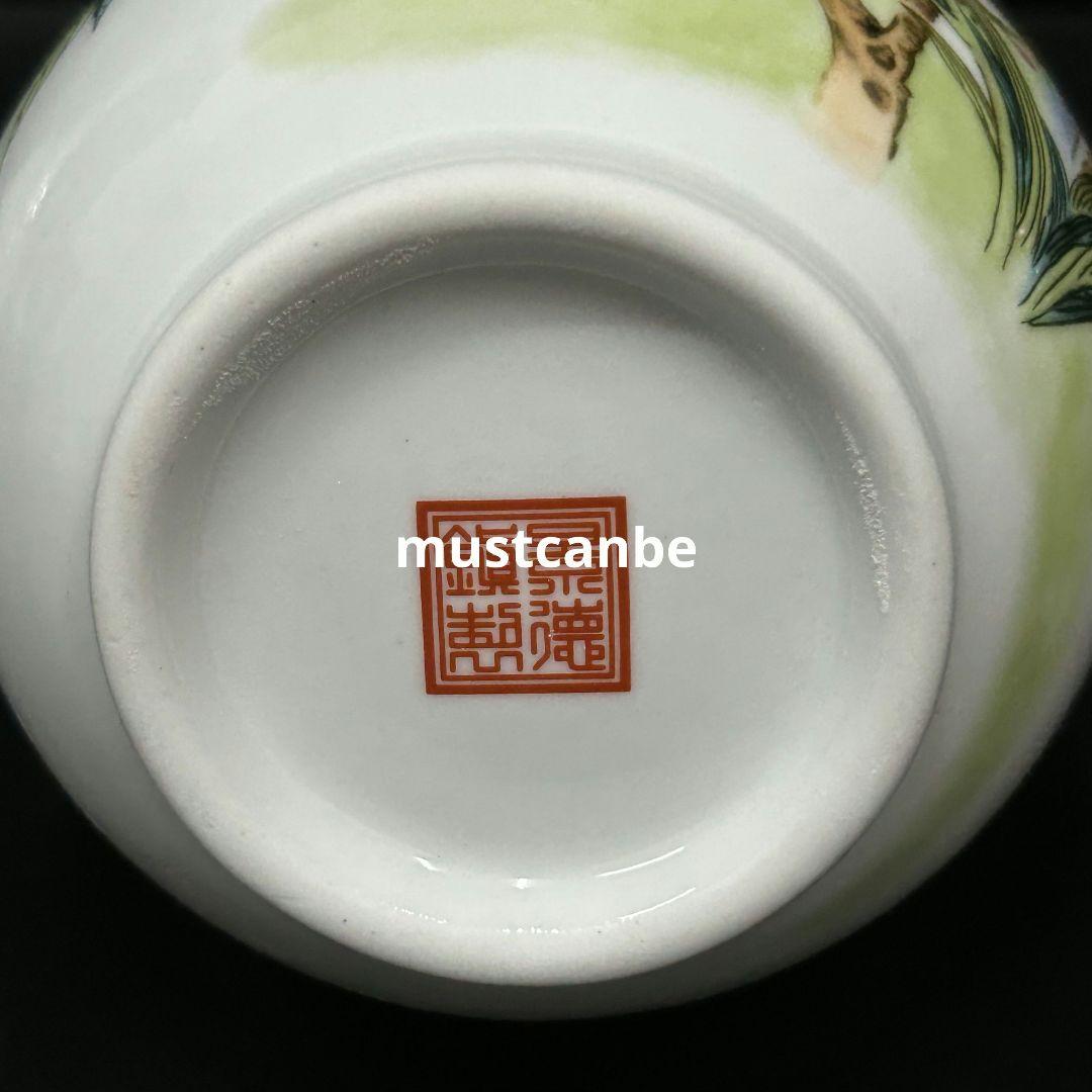 景徳鎮 花鳥紋玉壺春瓶 装飾品 現代工芸品美術品