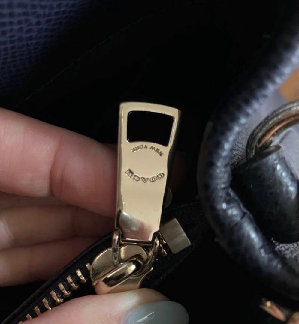 【美品】COACH ネイビー キャンバスコーティング 2wayバック