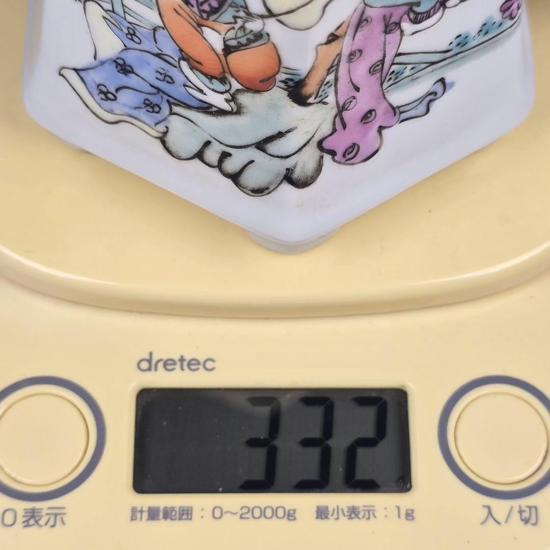 舶来品 古酒器 古磁 粉彩金箔 手描き 詩賦紋 美人図 清同治在銘 酒壺 美品