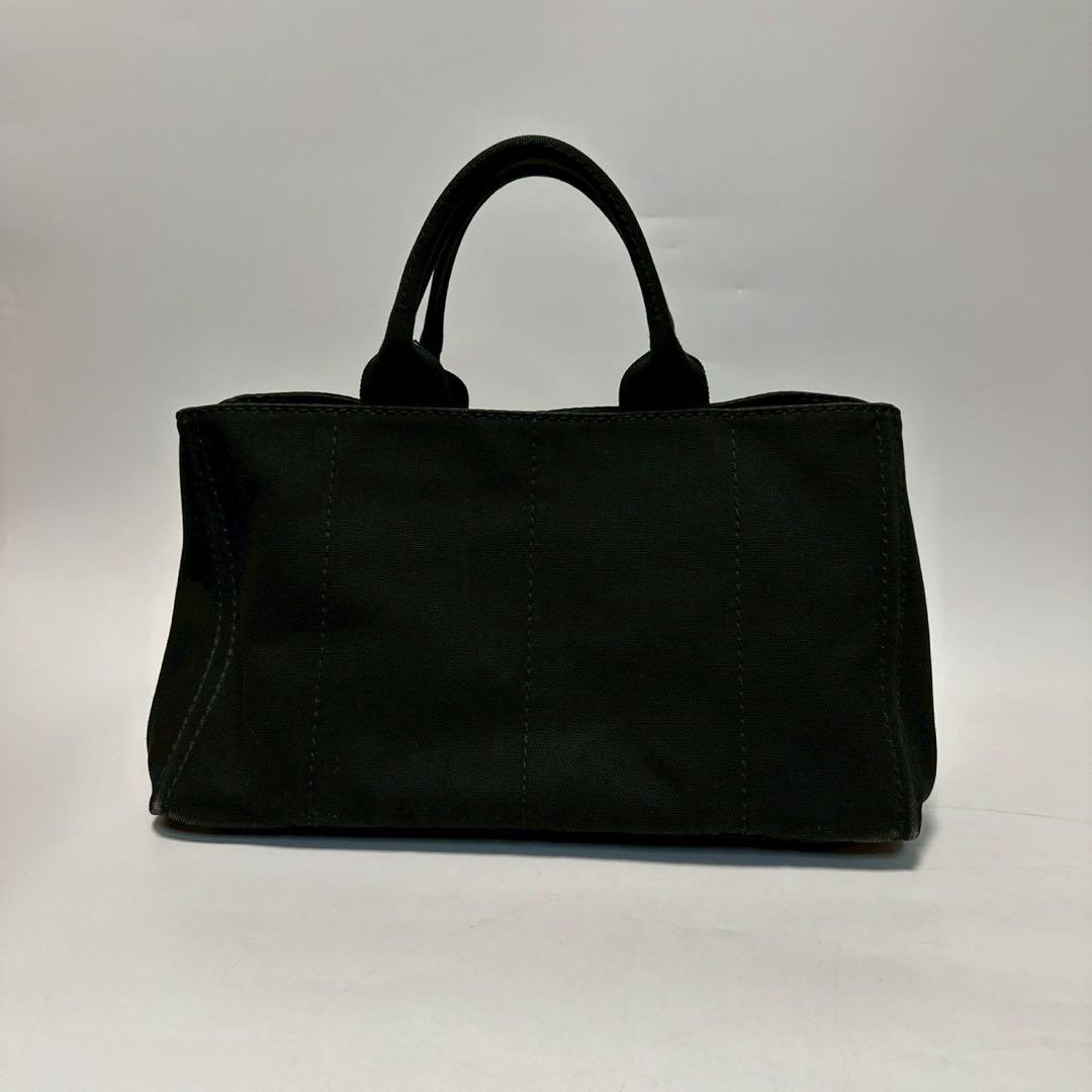 t94【美品】プラダ　カナパ　Lサイズ　ブラック　ハンド　トート　A4収納可.