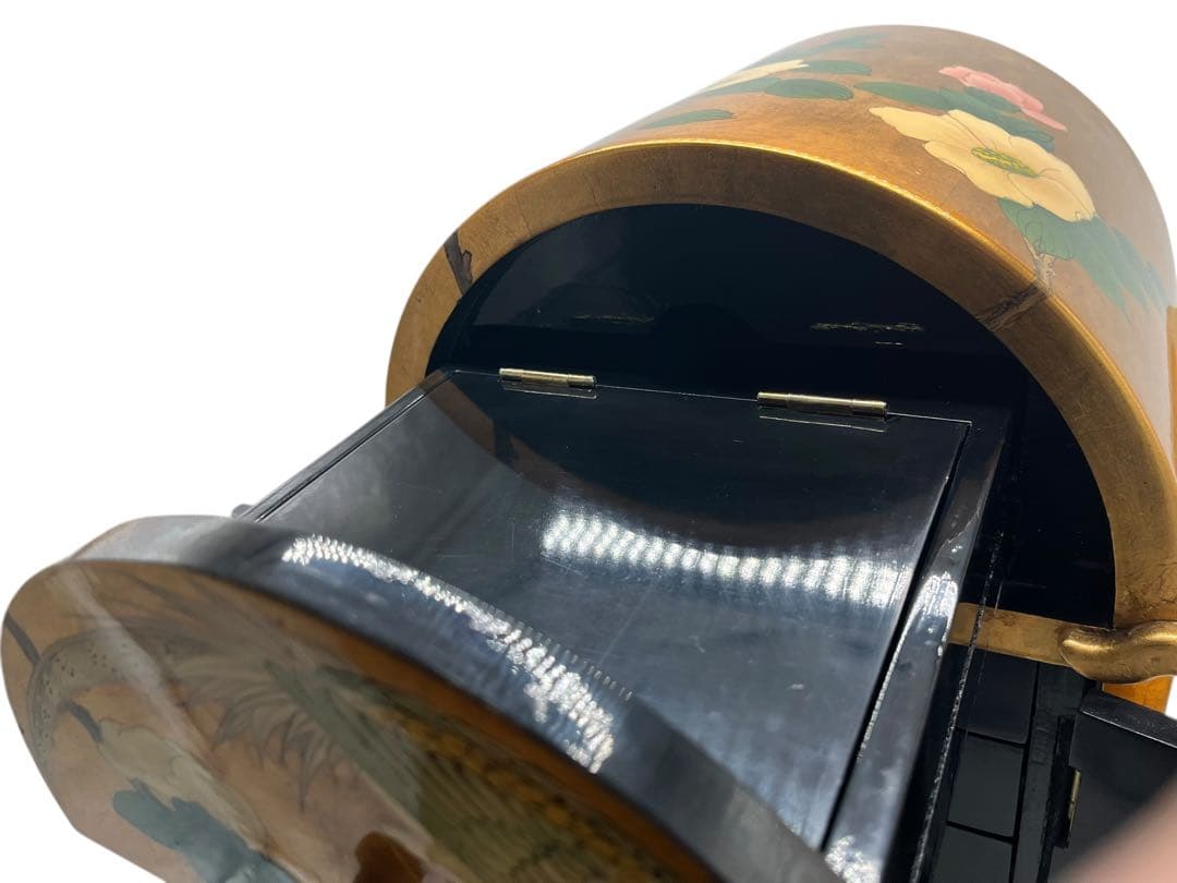 鏡台 化粧台 小物入 6段 引出収納 収納棚 木工芸 レトロ アンティーク 中国