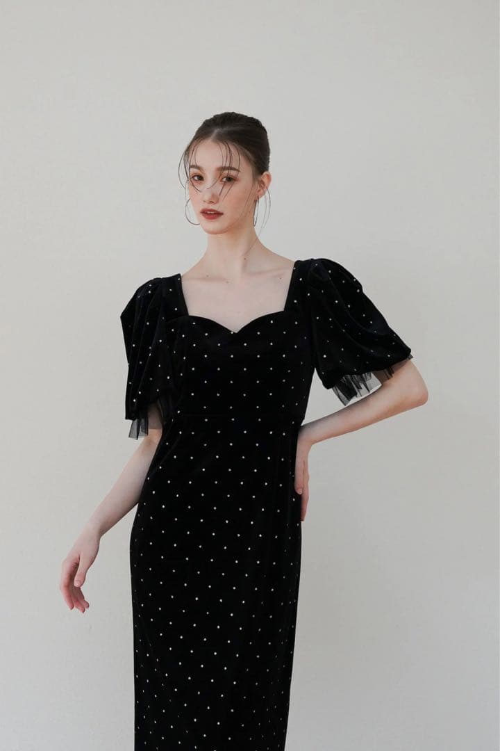 新品未使用】Acka. bijou dot velours dress - メルカリ
