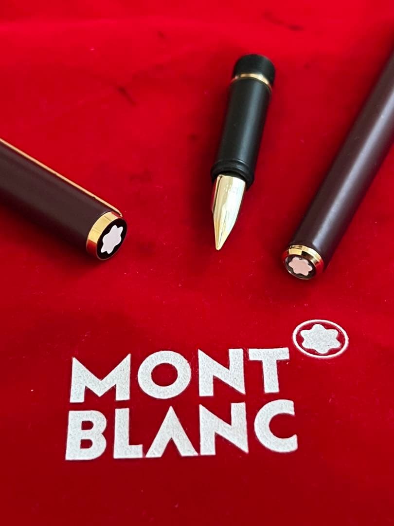 モンブラン万年筆スリムライン ボルドー❗️割と綺麗です‼️ - メルカリ