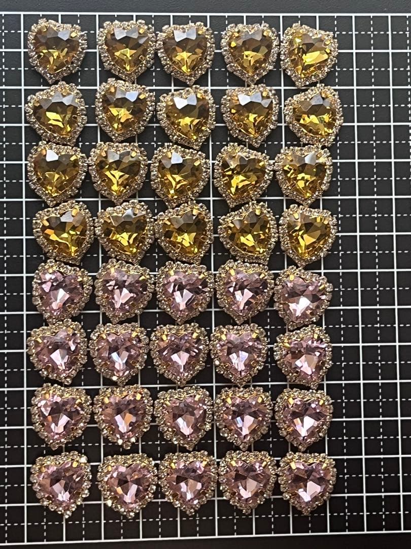 パール ビジュー ハート センター パーツ 藍色 18個