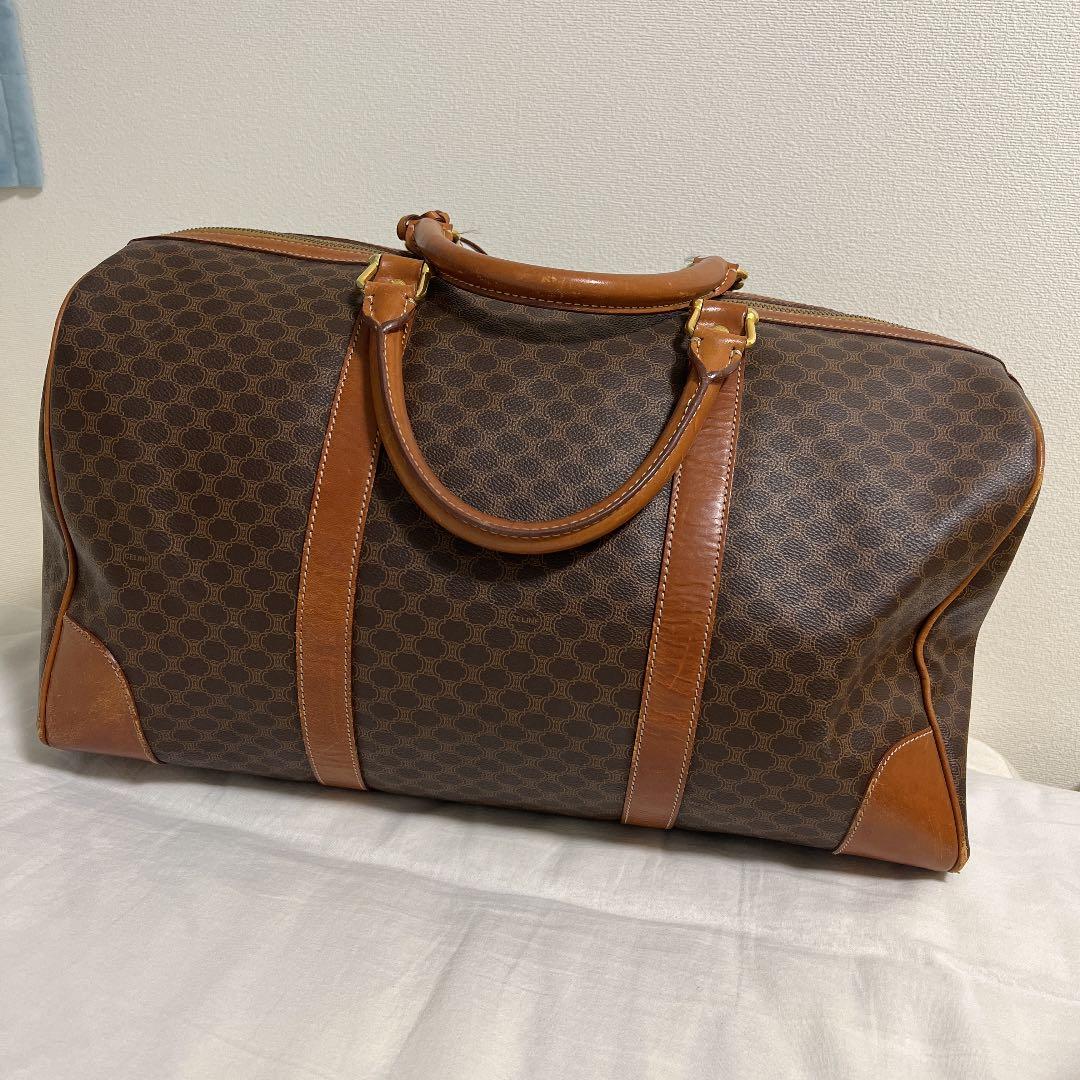 CELINE 大容量 ボストンバッグ トリオンフ マカダム レザー セリーヌ