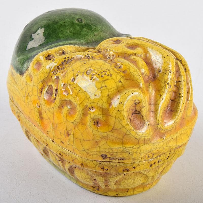 茶道具　永楽善五郎造　黄交趾　獅子形香合　共箱　M　R9339