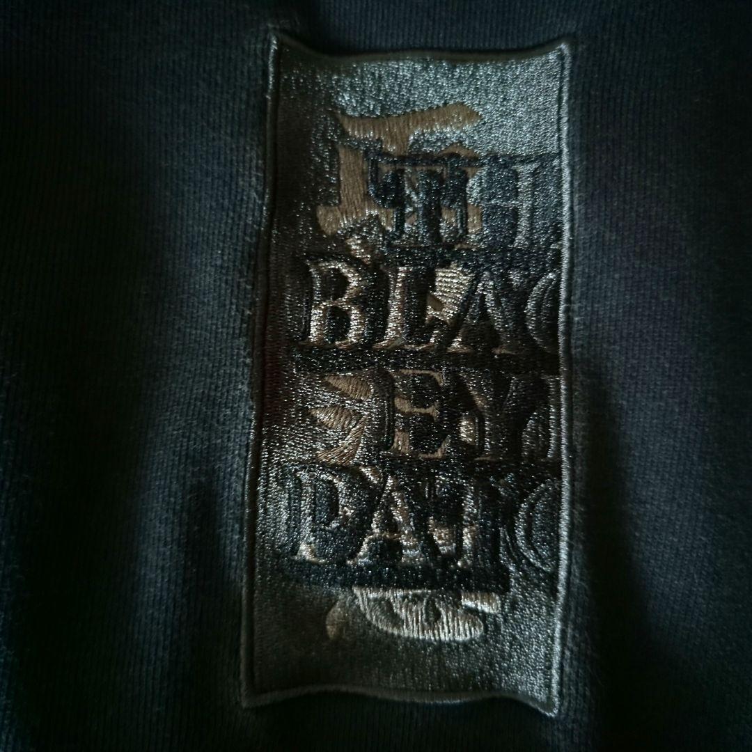 【黒刺繍オールブラック】ブラックアイパッチ　取扱注意　スウェット パーカー　L
