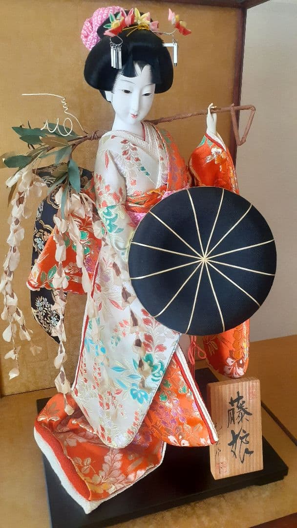 日本人形 芸妓 ガラスケース付き