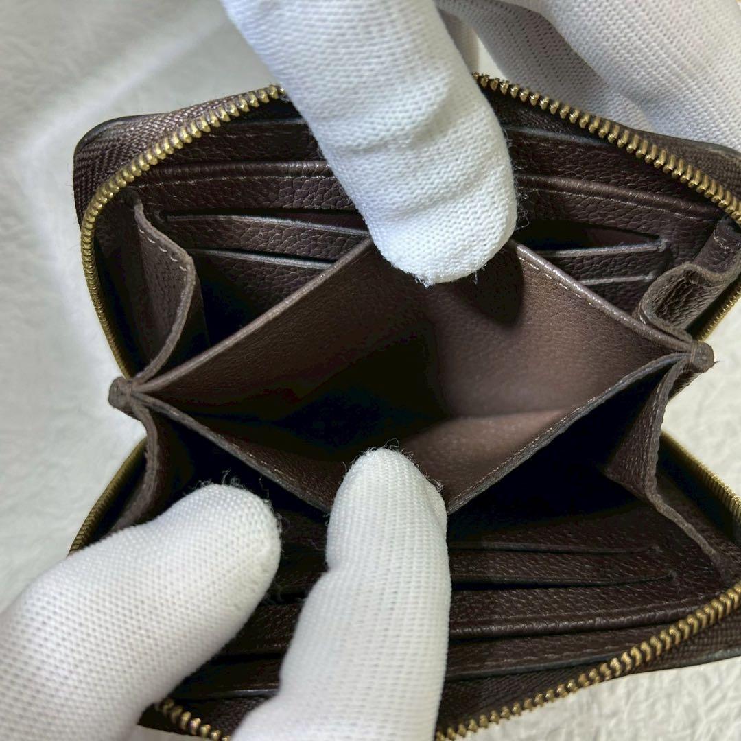 【極美品】ルイヴィトン　ジッピー　パース　アンプラント　ダークブラウン