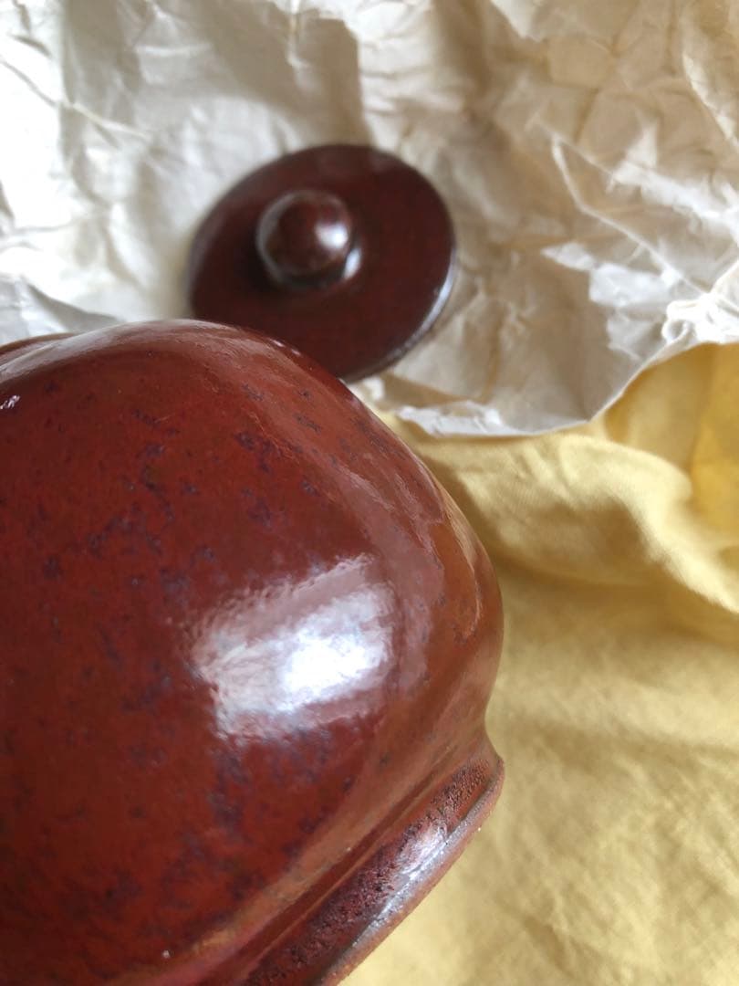 鉄砂 茶入 安東五 氏作 共箱入 替蓋付き