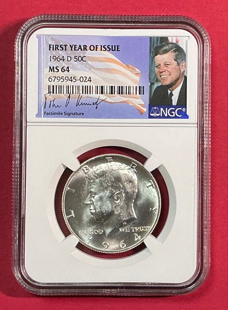 1964年 ケネディ ハーフダラー 銀貨 NGC MS64 FIRST YEAR - メルカリ