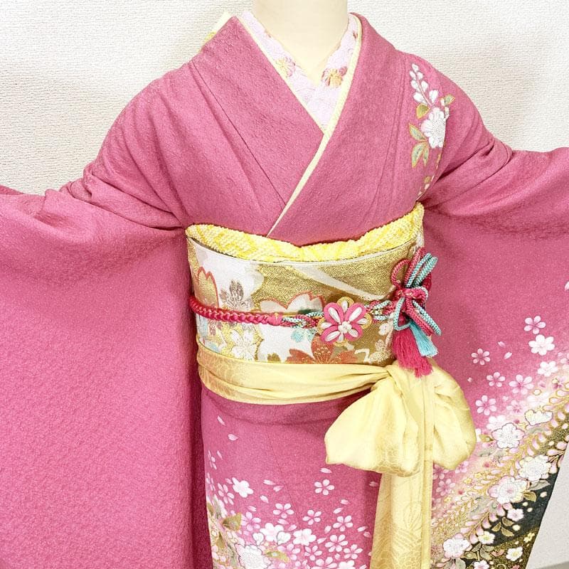 509z42☆かわいい！振袖 銀通し 辻が花絞り染 地紋☆美品 成人式 結婚