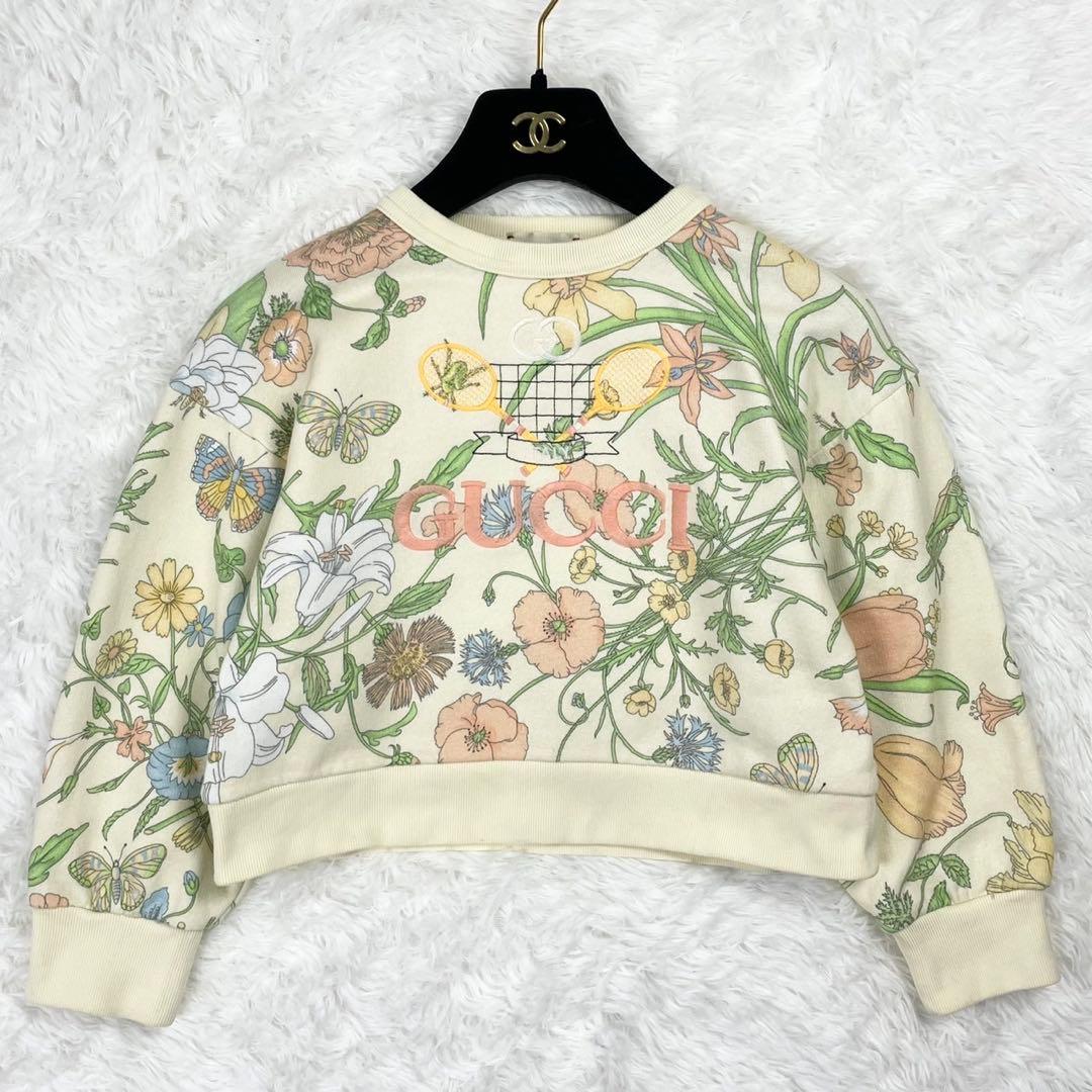 GUCCI グッチ キッズトレーナー 刺繍 GG フラワー テニス柄 サイズ6