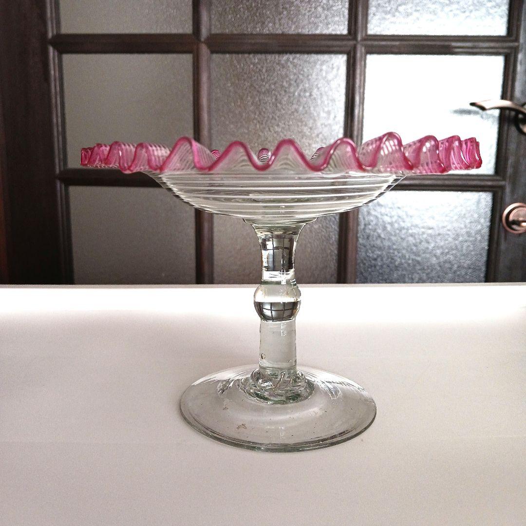 大正ガラス コンポート 16センチ