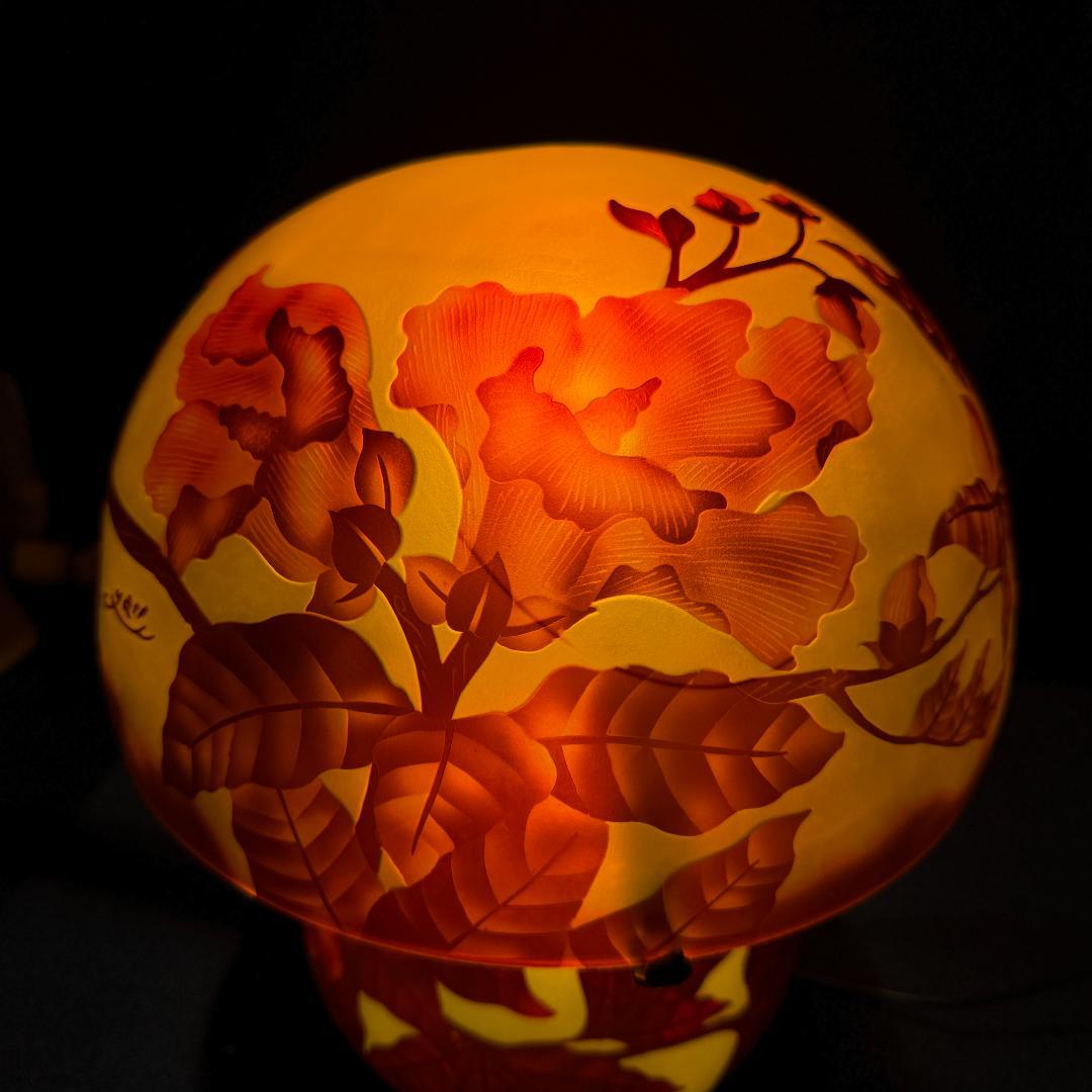 高さ35㎝【希少】【特大】エミールガレ風 レプリカ ランプ 卓上照明