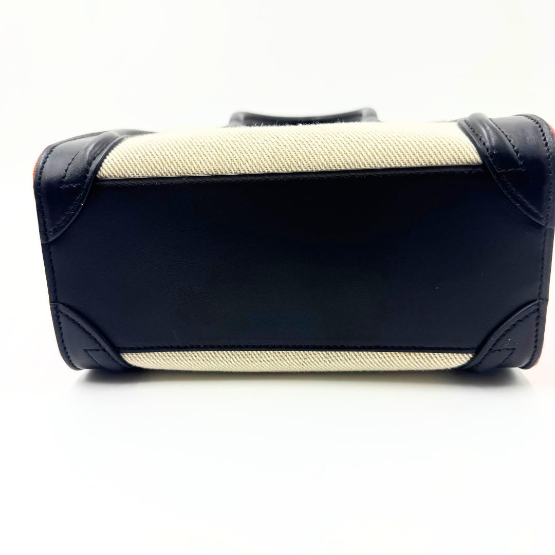 CELINE セリーヌ ラゲージ ナノ トリコロール ハンドバッグ
