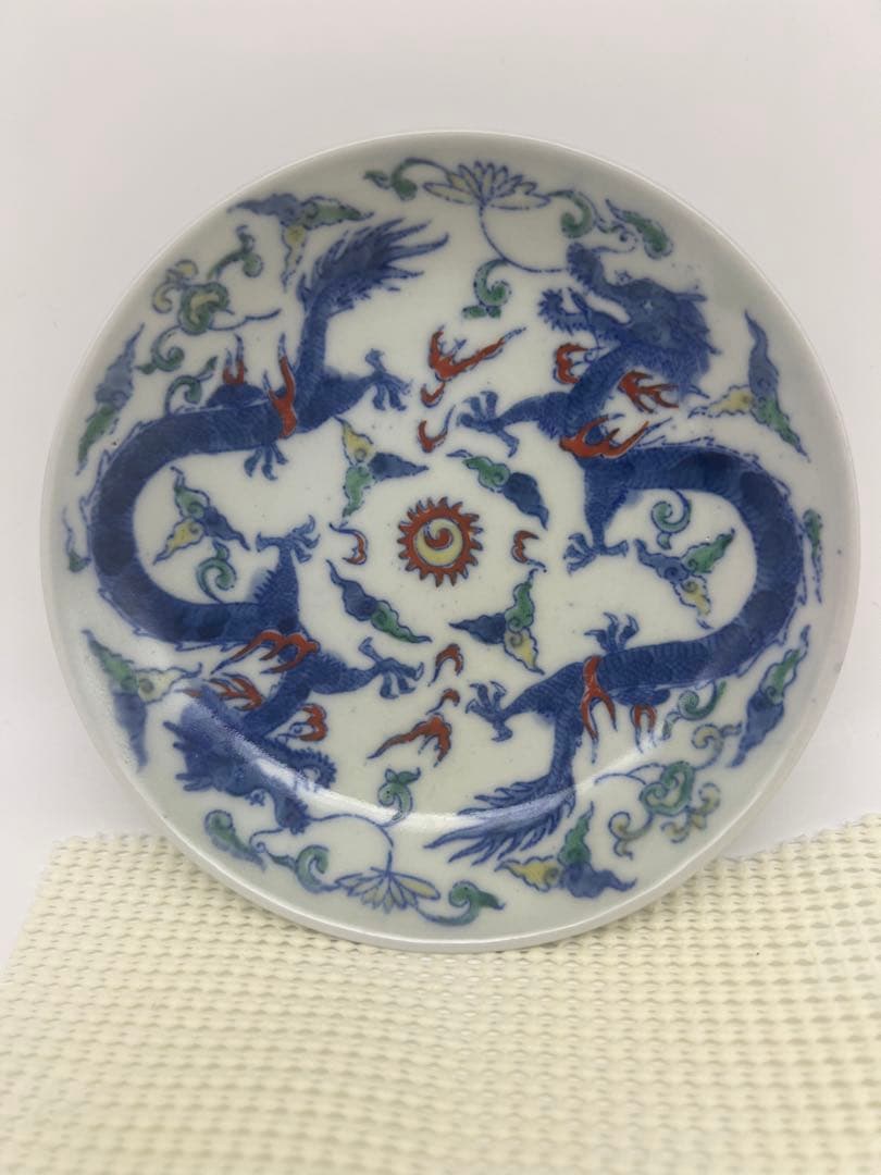 中国明　清雍正お皿　唐物古美術品　江戸アンティーク骨董コレクション青磁