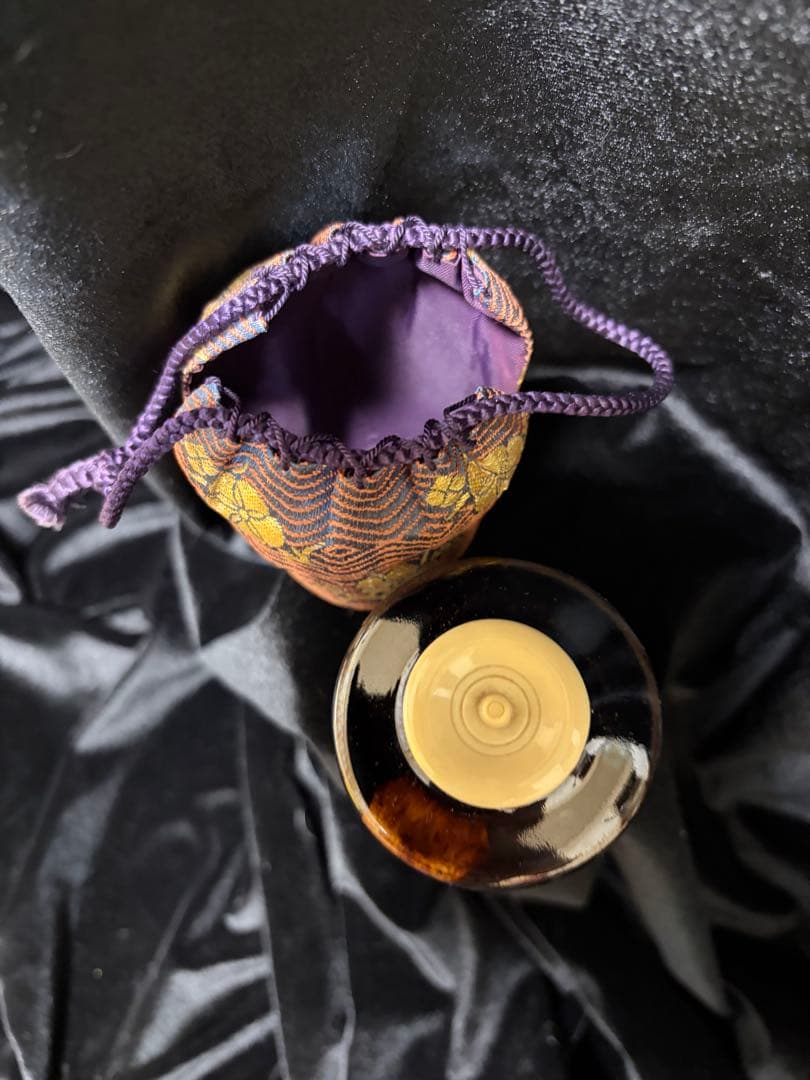 桶谷定一 陶器茶道具 骨董品 茶入れ 茶道具 直径5.5cm×高8cm