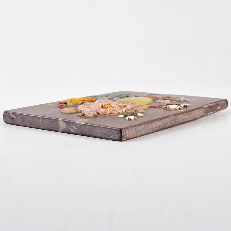 中国 玉石彫刻 貼花文 硯屏 M R8524