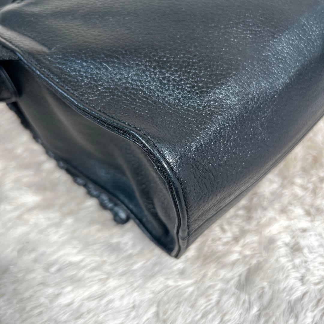 極美品✨　イアパピヨネ　ワイドテープショルダーバッグ　黒　ブラック