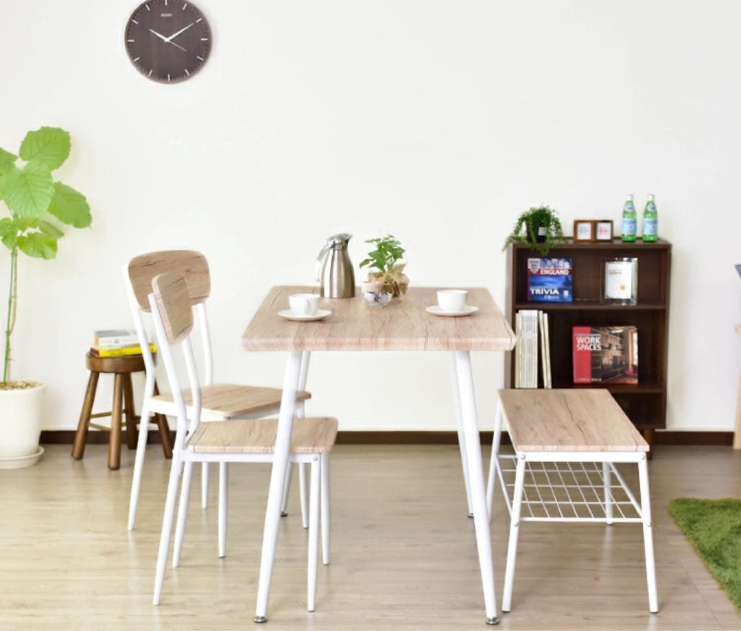 【引き取り限定 佐賀】ダイニングテーブル セット ４人掛け ナチュラル 北欧