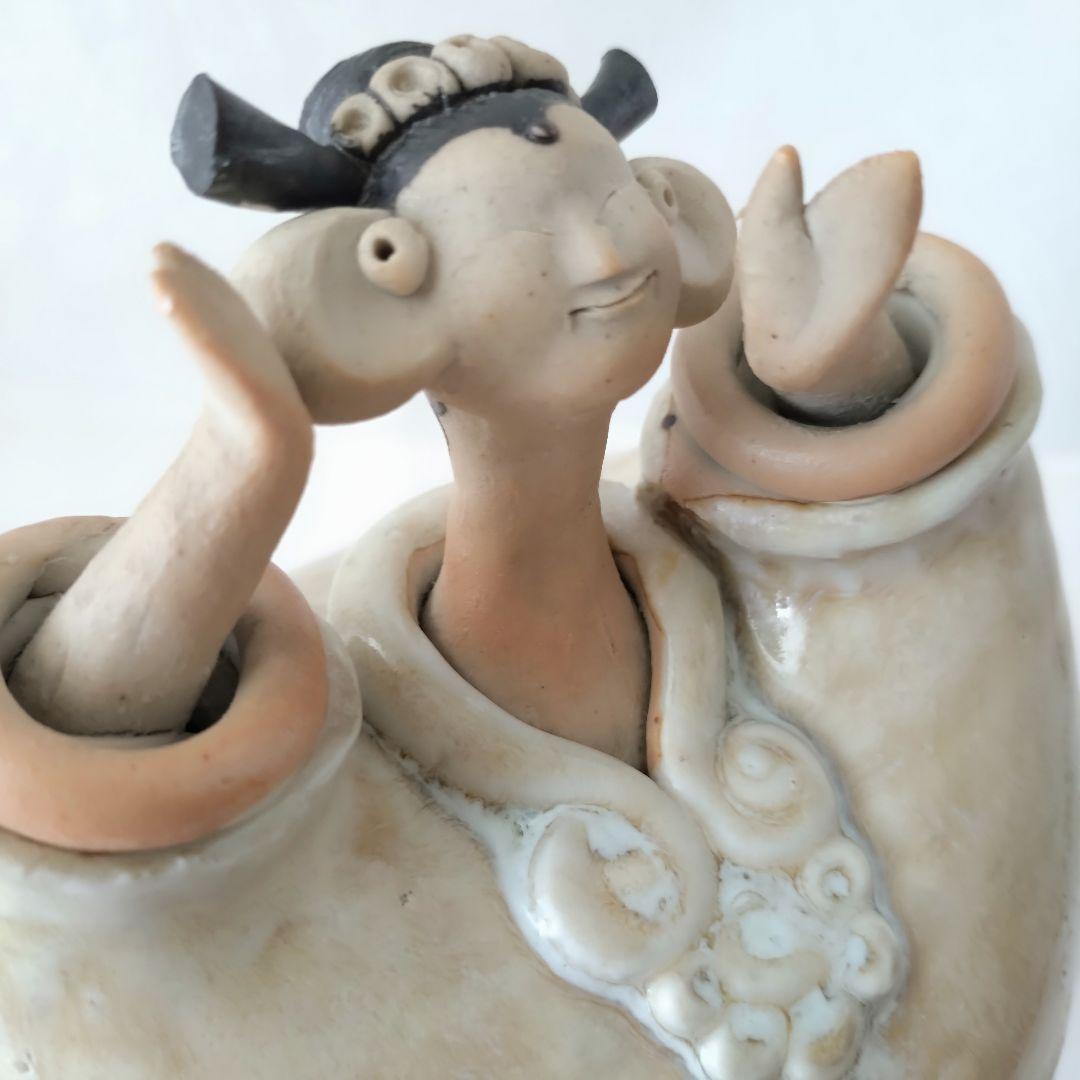 青芳人形 念ずれば花開く 砥部焼 青芳窯 森元青芳 創作人形 オブジェ