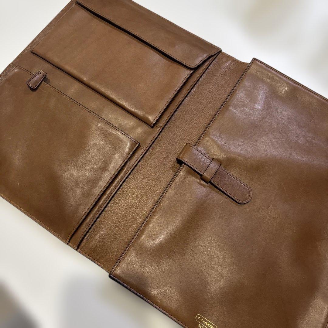 COACH ブラウン ドキュメント フォルダー レザー ケース - メルカリ