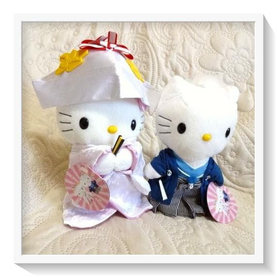 タグ付き未使用】当時物 ハローキティ&ダニエル 白無垢 ぬいぐるみ