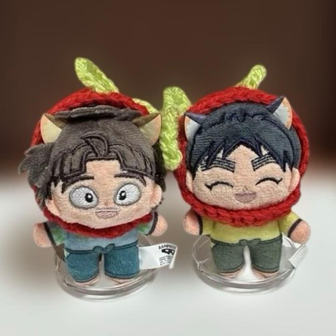 ほわぬい向けボンネット 8cmぬい服 さくらんぼ 赤色 ふたり用 ペア