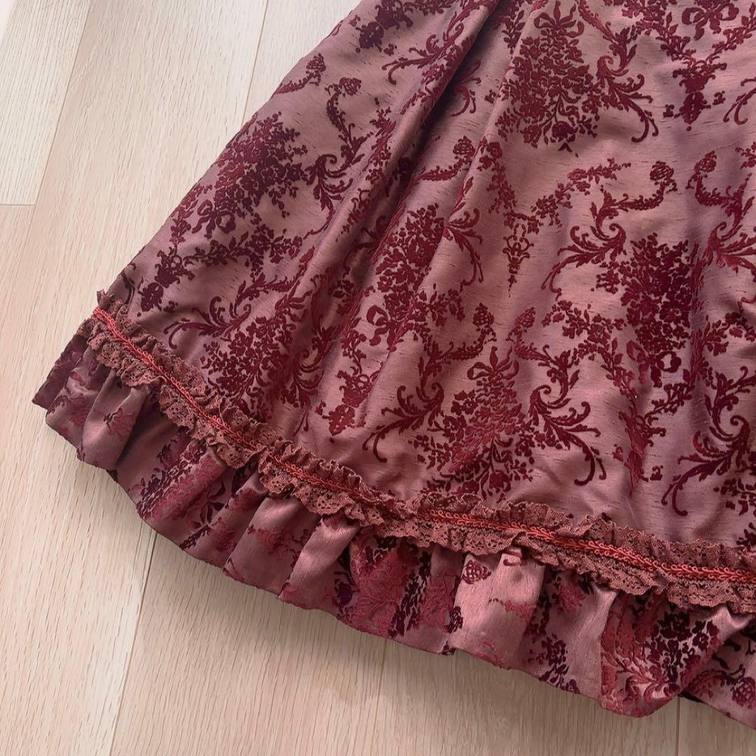 Moi meme Moitieモワティエ初期フロッキースカート*ボルドー*レア