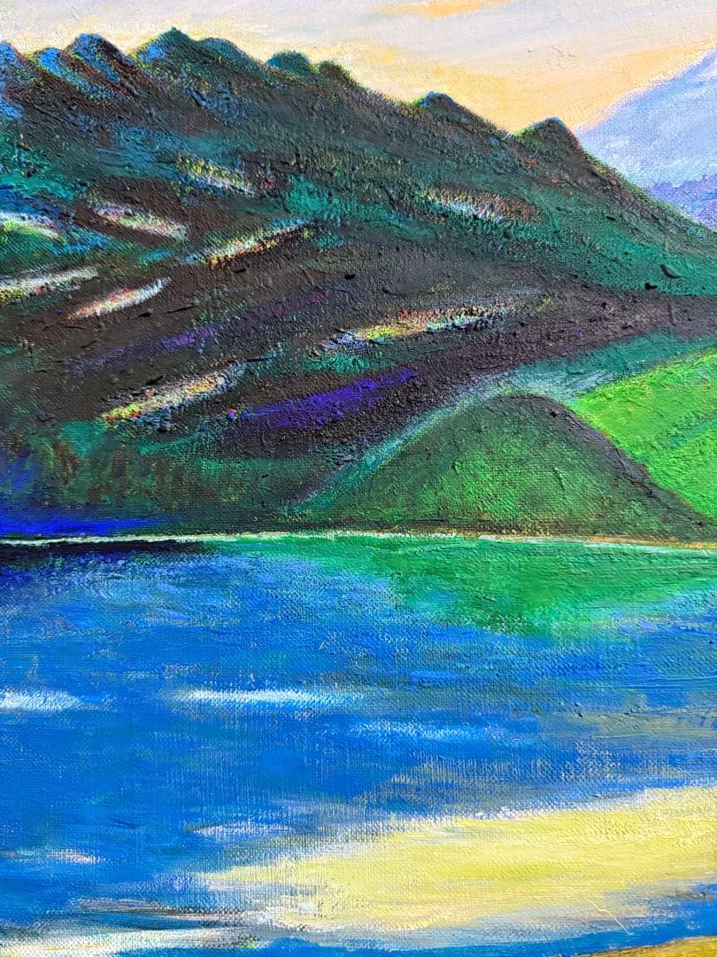 珍品　黒田清輝　【上信越 浅間】風景画 油彩画 武二識サイン入り　F8サイズ