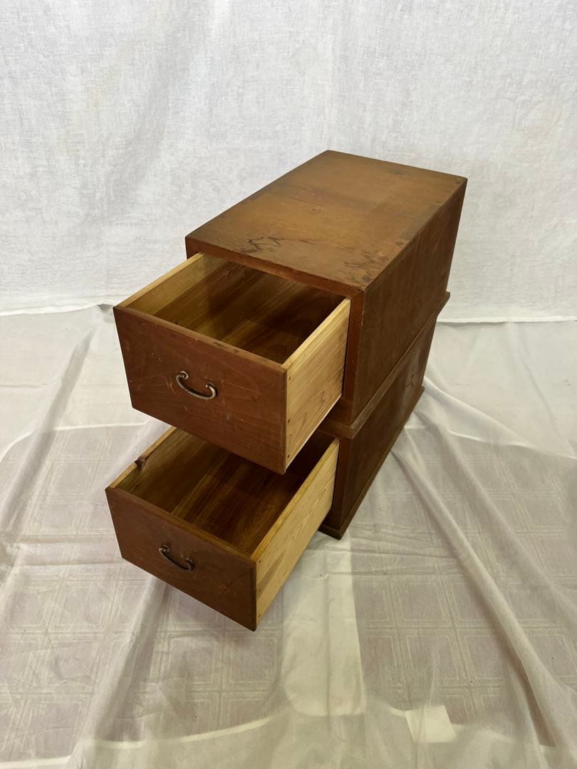 アンティーク】①木製 小引出し 小物入れ 小物収納 昭和レトロ 無垢材