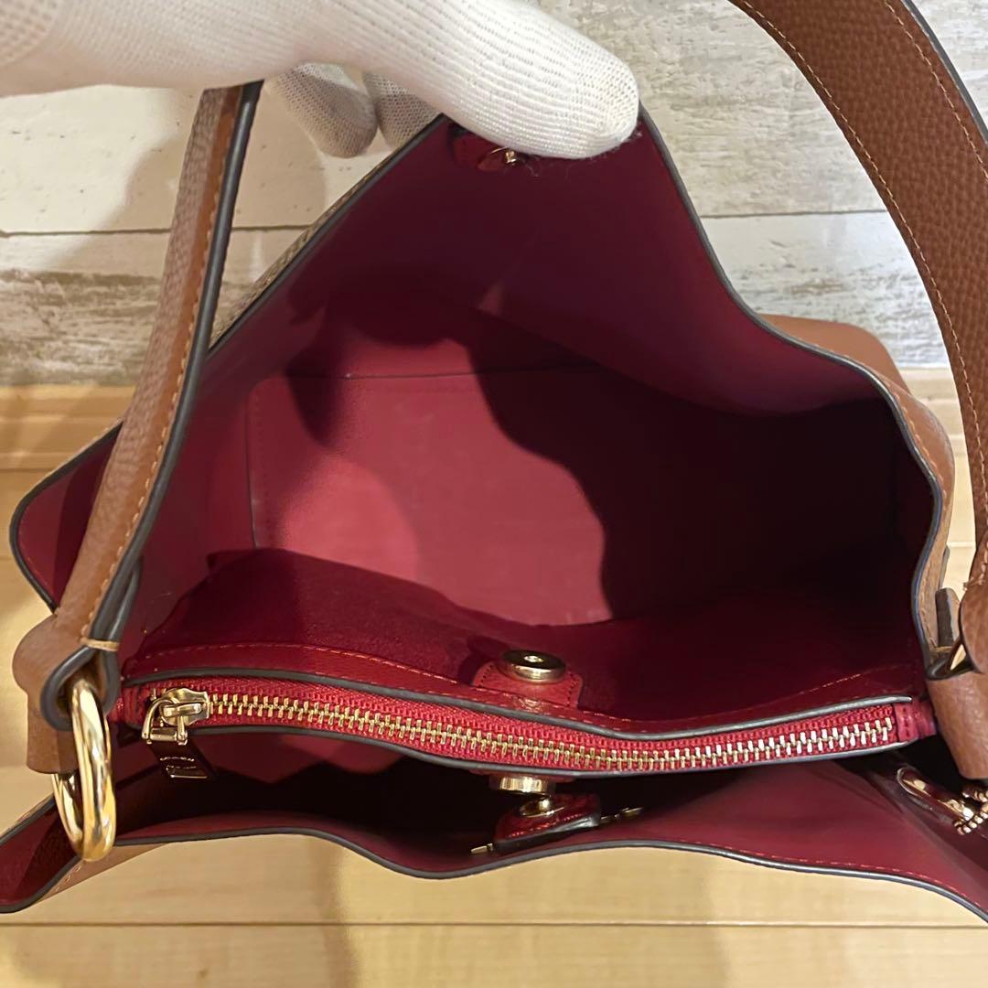 【数回使用程度】 COACH ショルダーバッグ 肩がけ ブラウン 91122