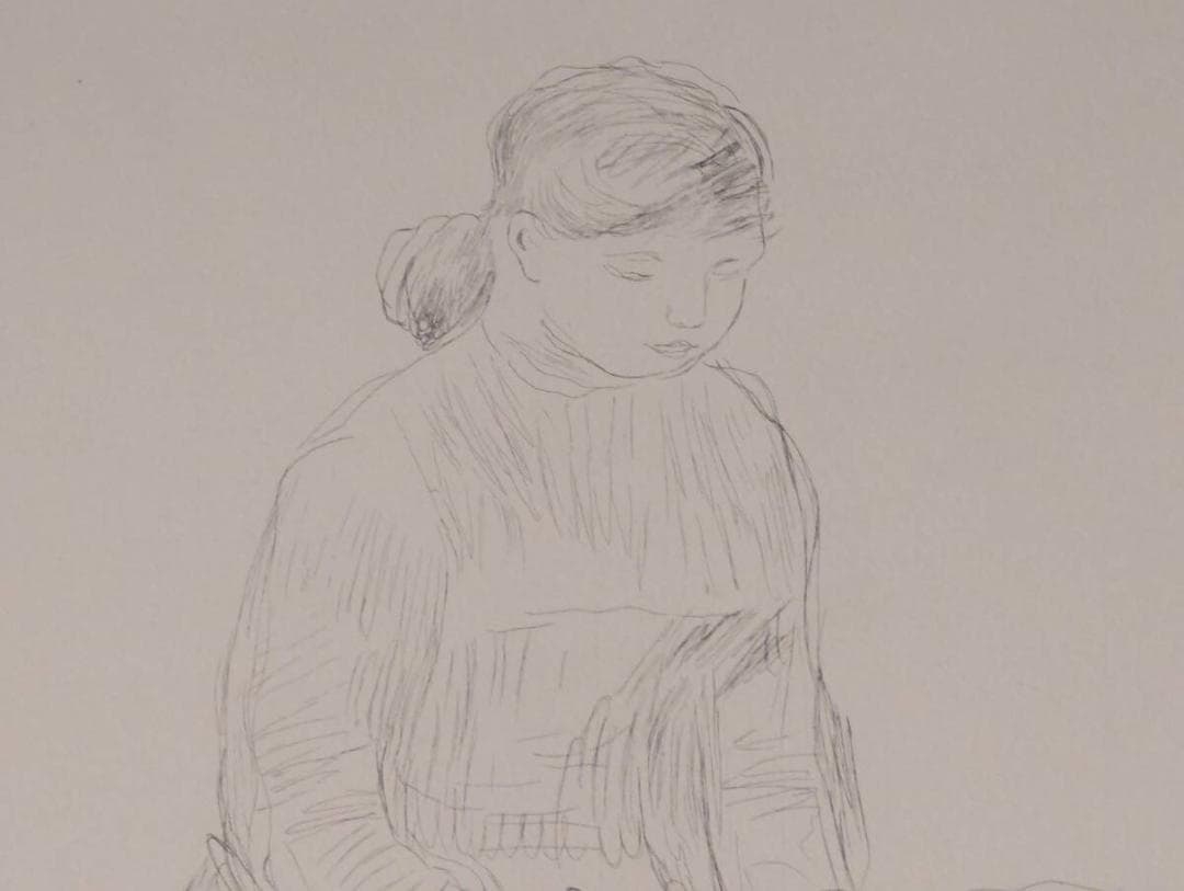 真作】版画 ルノワール 銅版画 ボイセック版より 母と子 箱・黄袋入