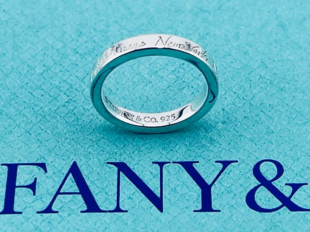 c929 美品　ティファニー　NY ノーツ　ナロー　リング　925 約6号