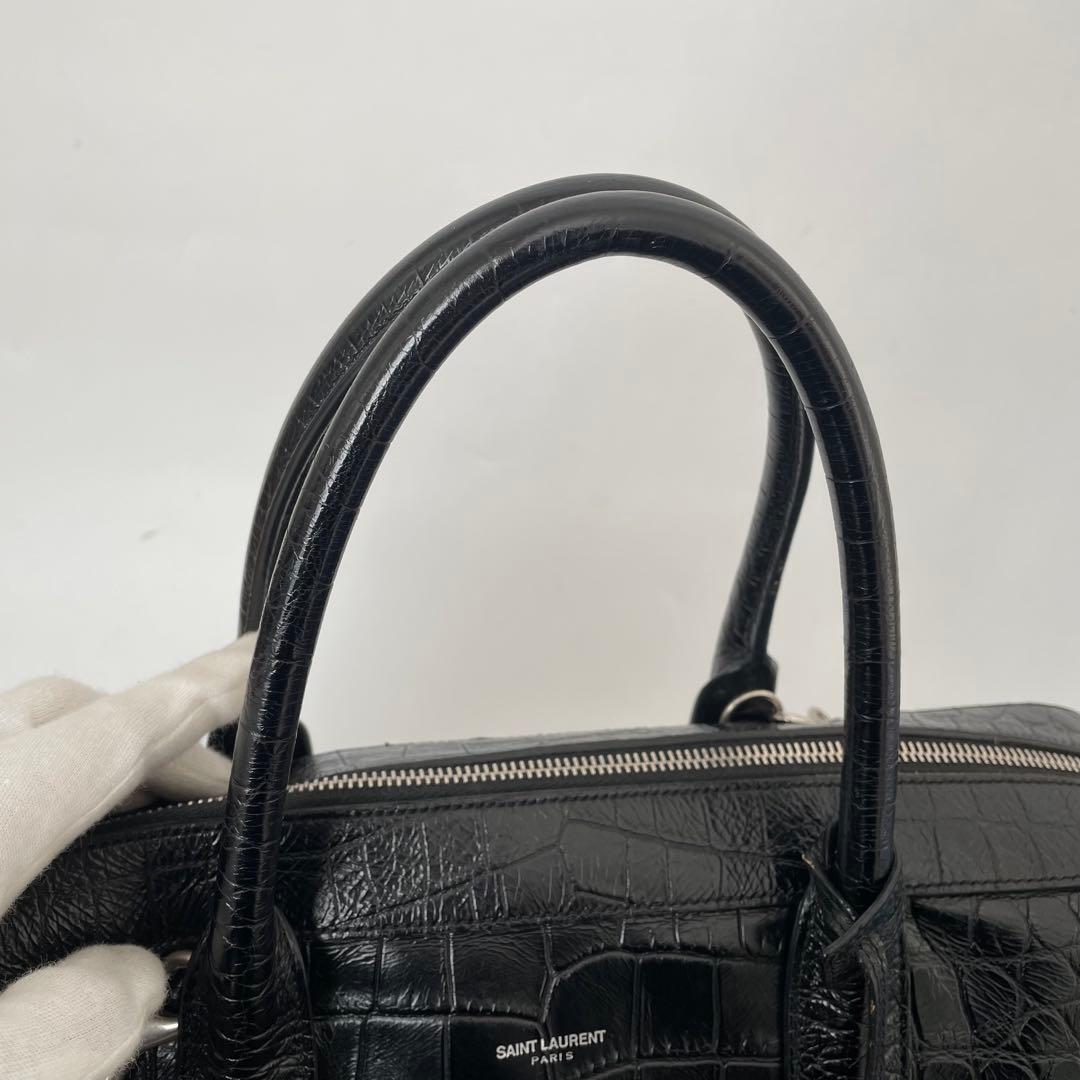【極美品】サンローラン ビジネスバッグ 2way ミュージアム クロコ 黒 本革
