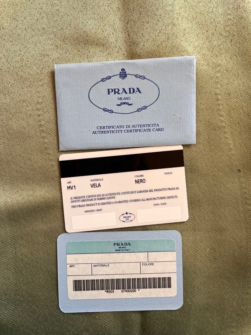 PRADA プラダ ナイロン 二つ折り財布 MV1 VELA NERO 未使用品