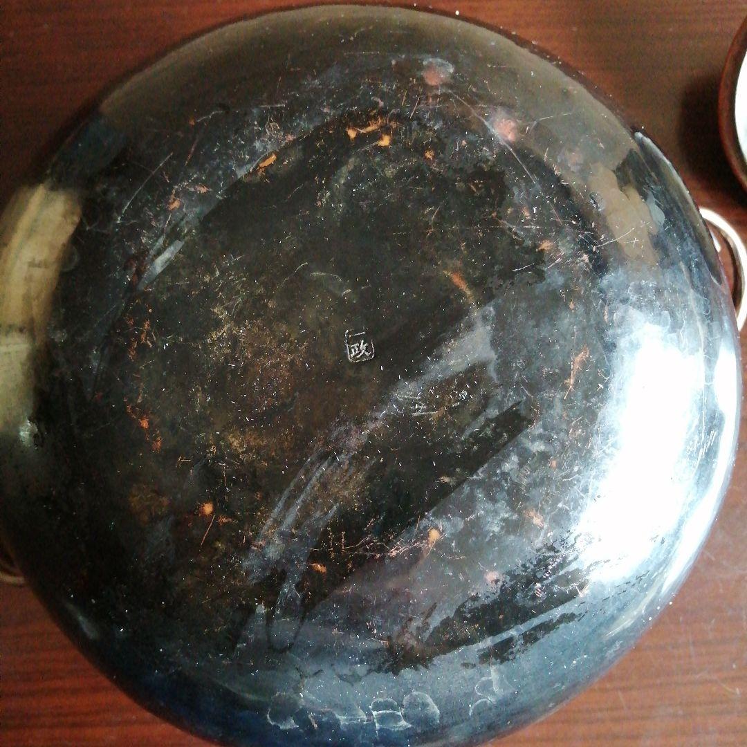名古屋銅器 一政堂彦市 銅製鎚起赤色釜 22cm