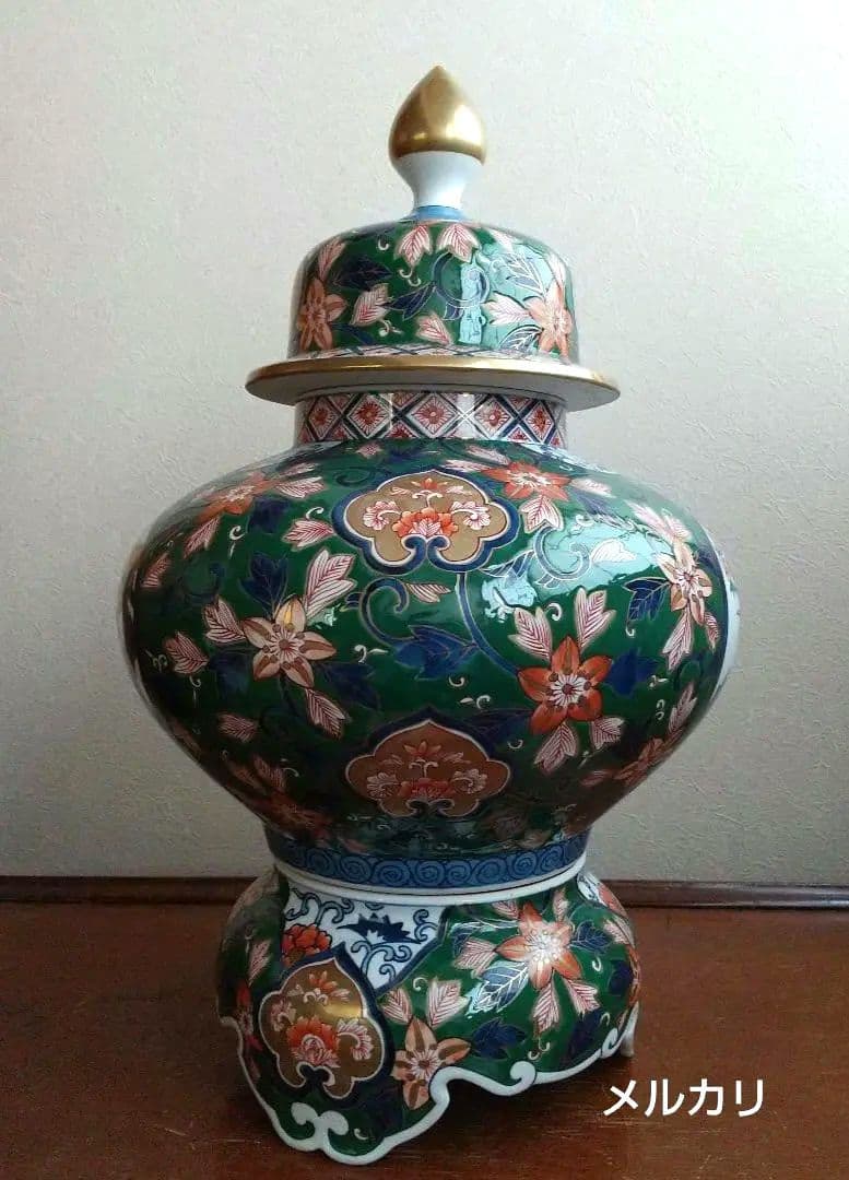 錦彩 壺 壷 藤井錦彩 ?? 飾り壷 在銘 大きい