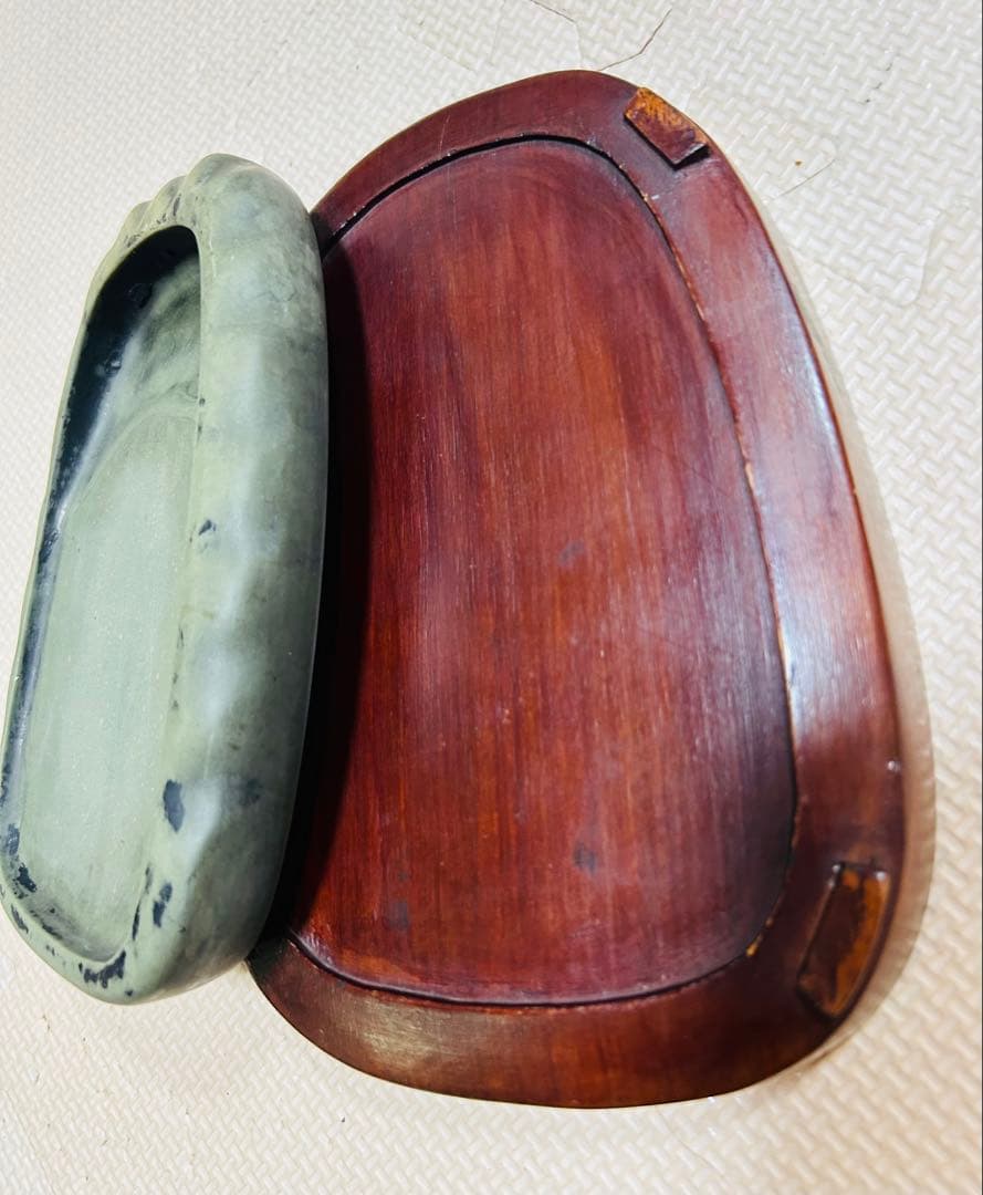 中国 古硯　清時代　緑端渓硯　書道具