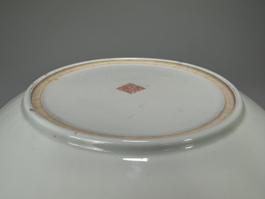 中国美術 景徳鎮製 粉彩百花不落地大盤 粉彩皿 時代