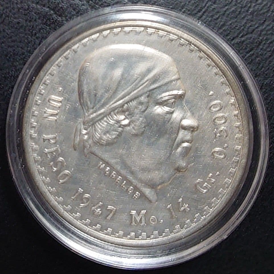 1947年 メキシコ銀貨 1ペソ ホセ・モレロス KM# 456 - メルカリ