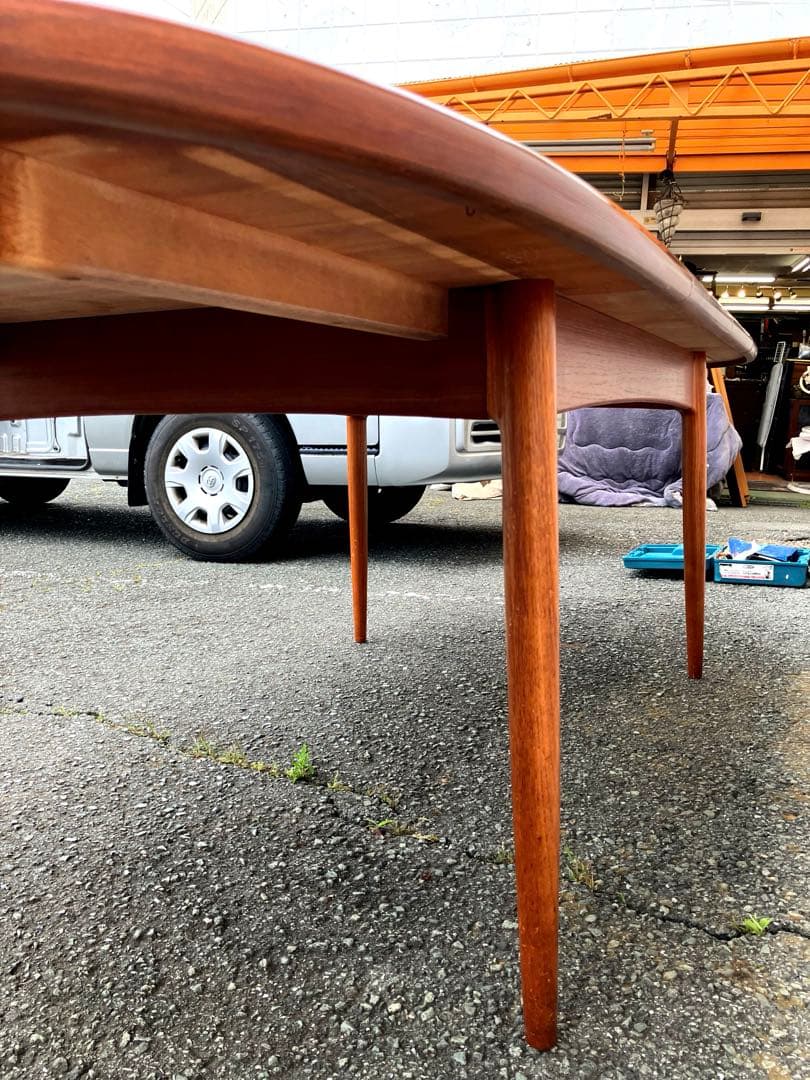 ミッドセンチュリーヴィンテージオーバルエクステンションテーブル