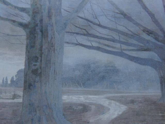 山岸純、【冬から】、希少な額装用画集より、新品額装付