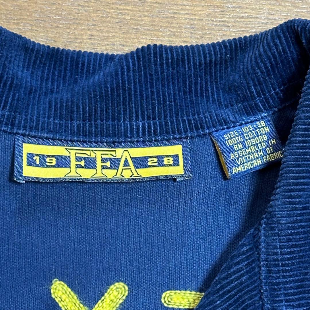 FFAジャケット 80s~90s コーデュロイ ワークジャケット 刺繍 ネイビー