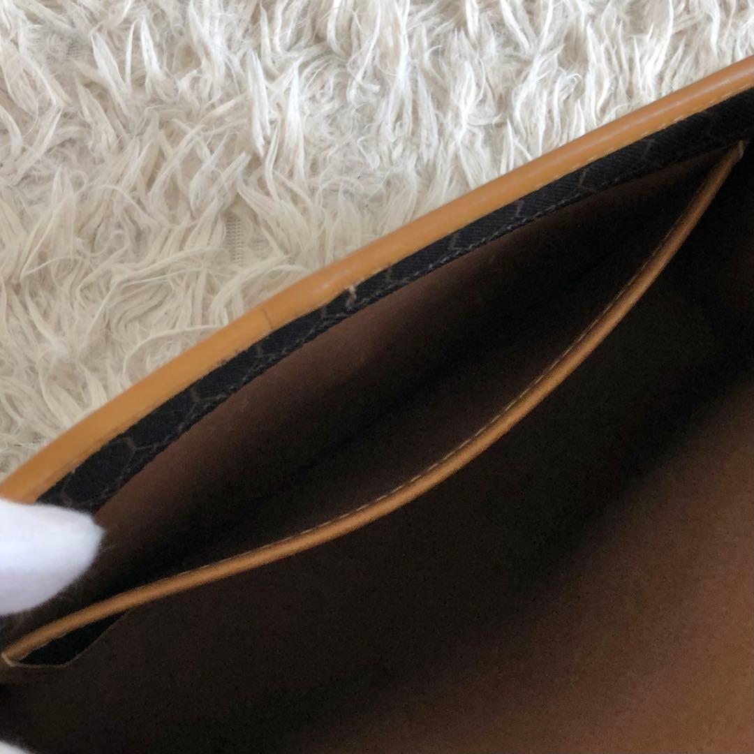 【美品】クリスチャンディオール ショルダーバッグ　ハニカム柄　ブラウン