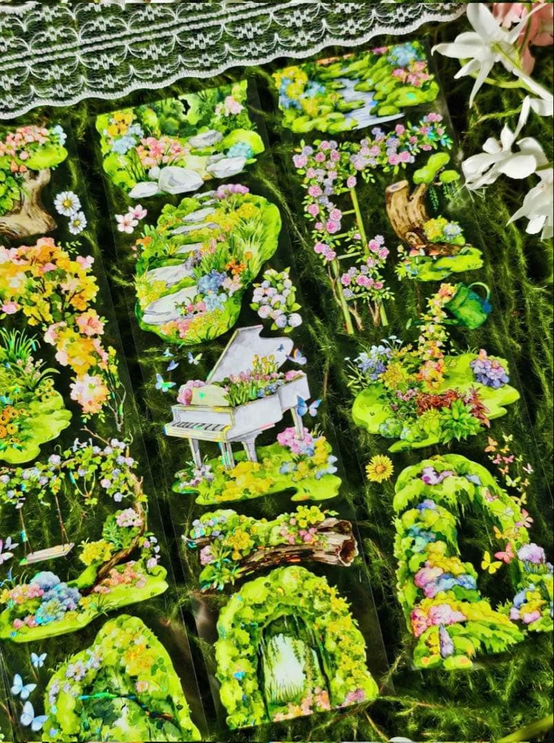 贝壳光 7cm×5m 秘境之春 海外マスキングテープ