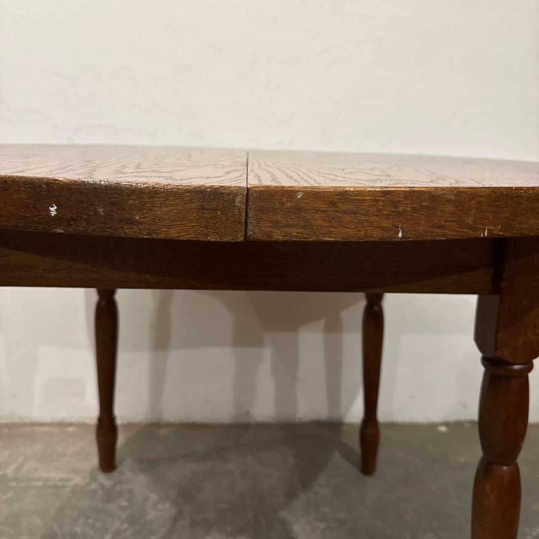 ヴィンテージ エクステンションテーブル　ダイニングテーブル　ラウンド　伸縮