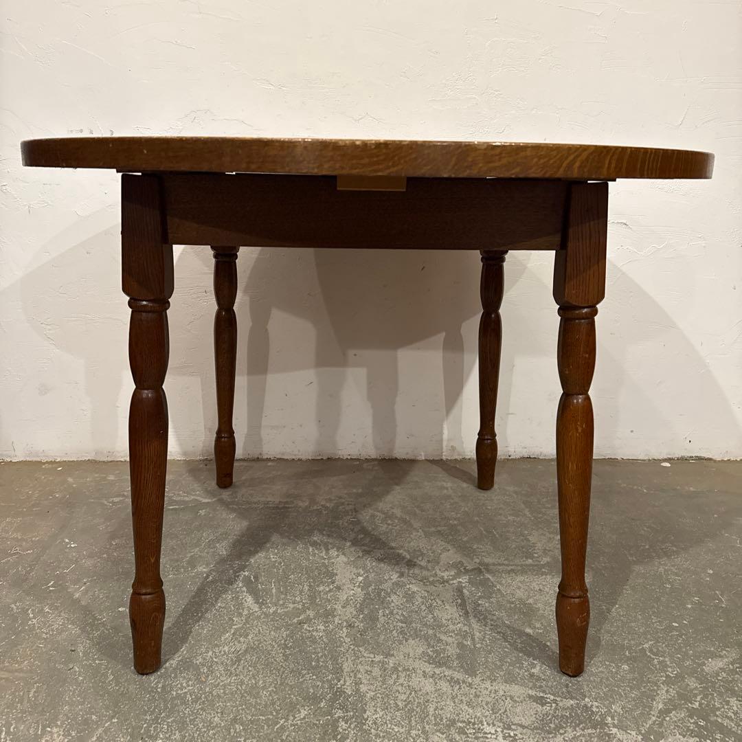 ヴィンテージ エクステンションテーブル　ダイニングテーブル　ラウンド　伸縮